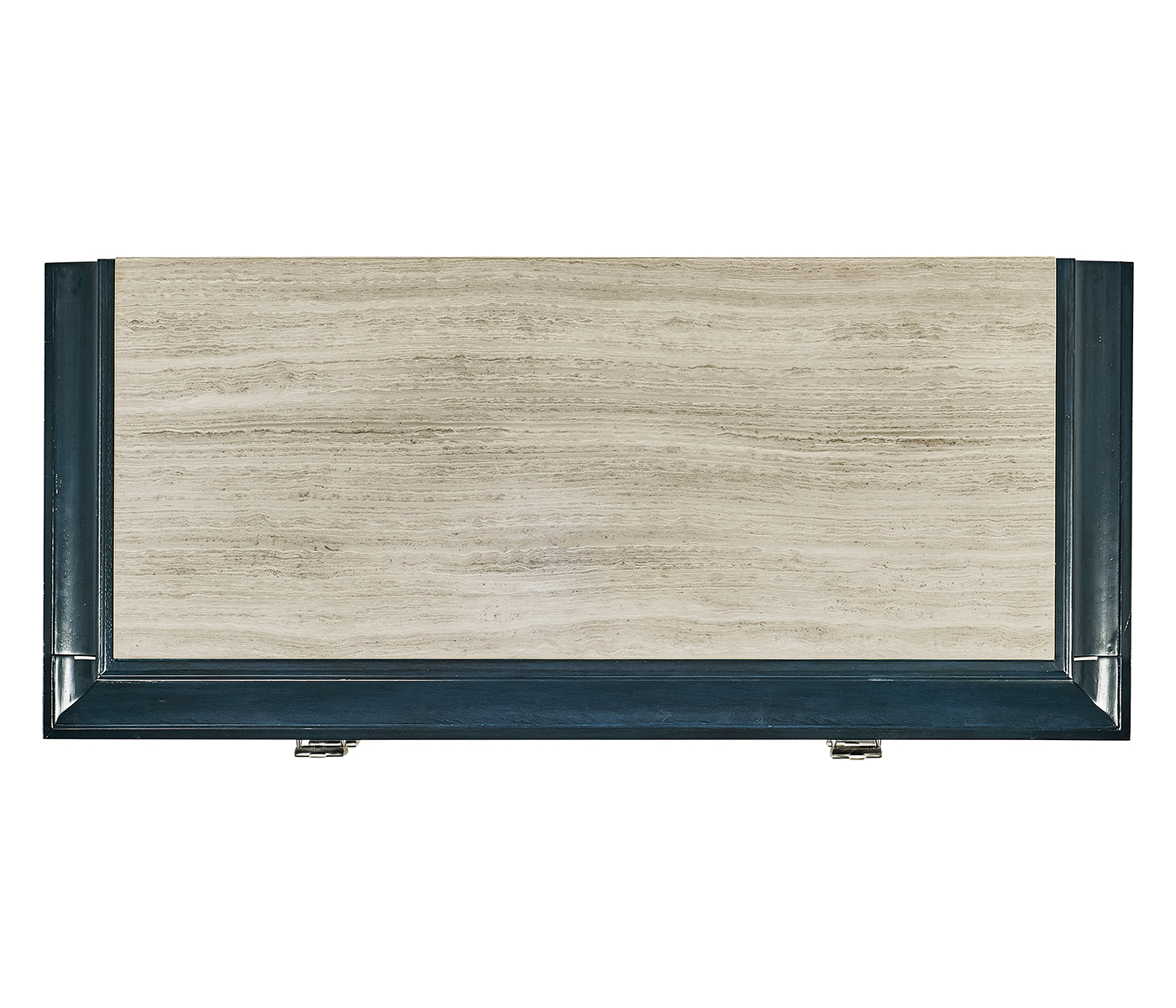 Antique Blue Oak Chest of Drawers with Marble Top