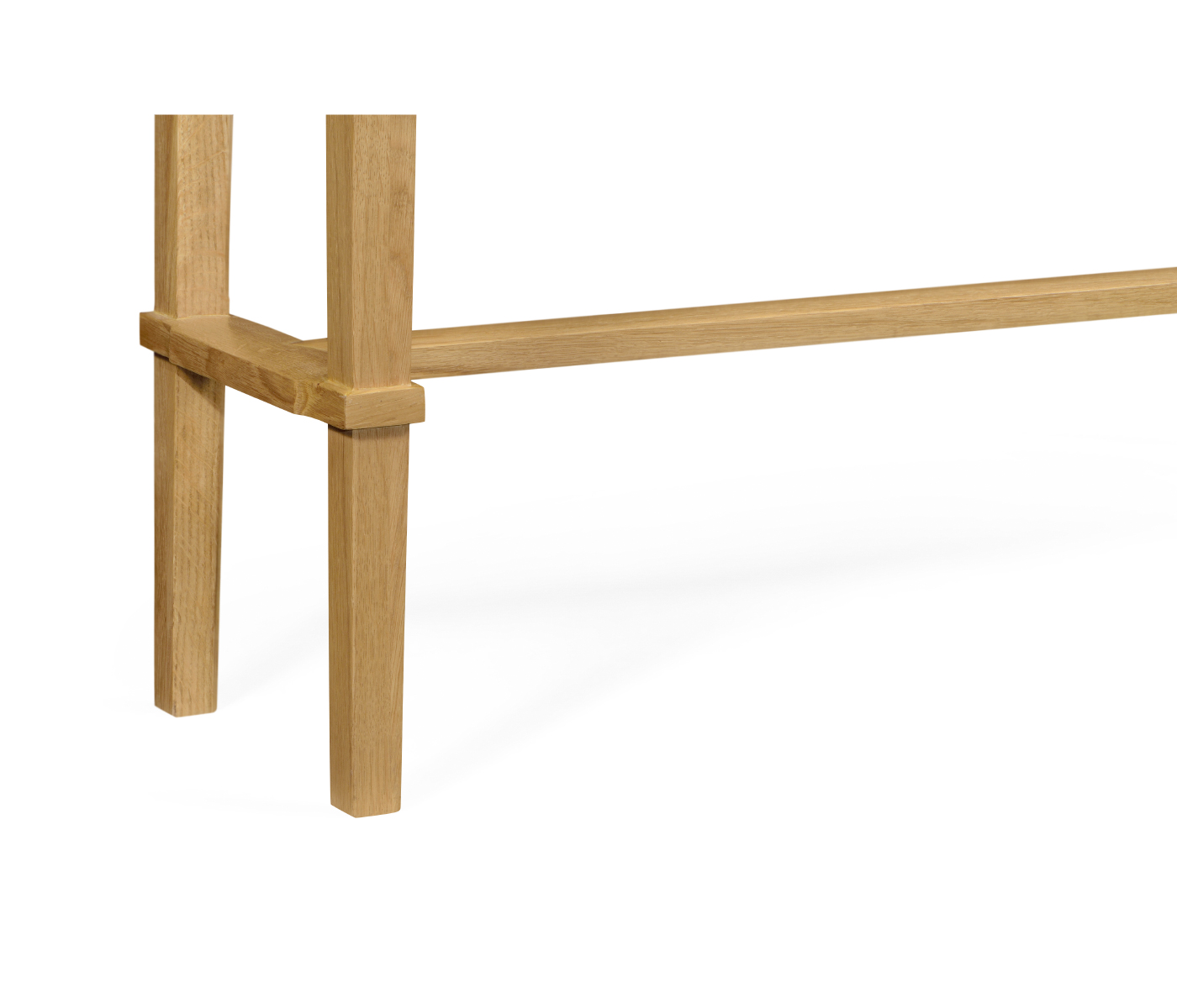 Architectural console table with drawers in leather
