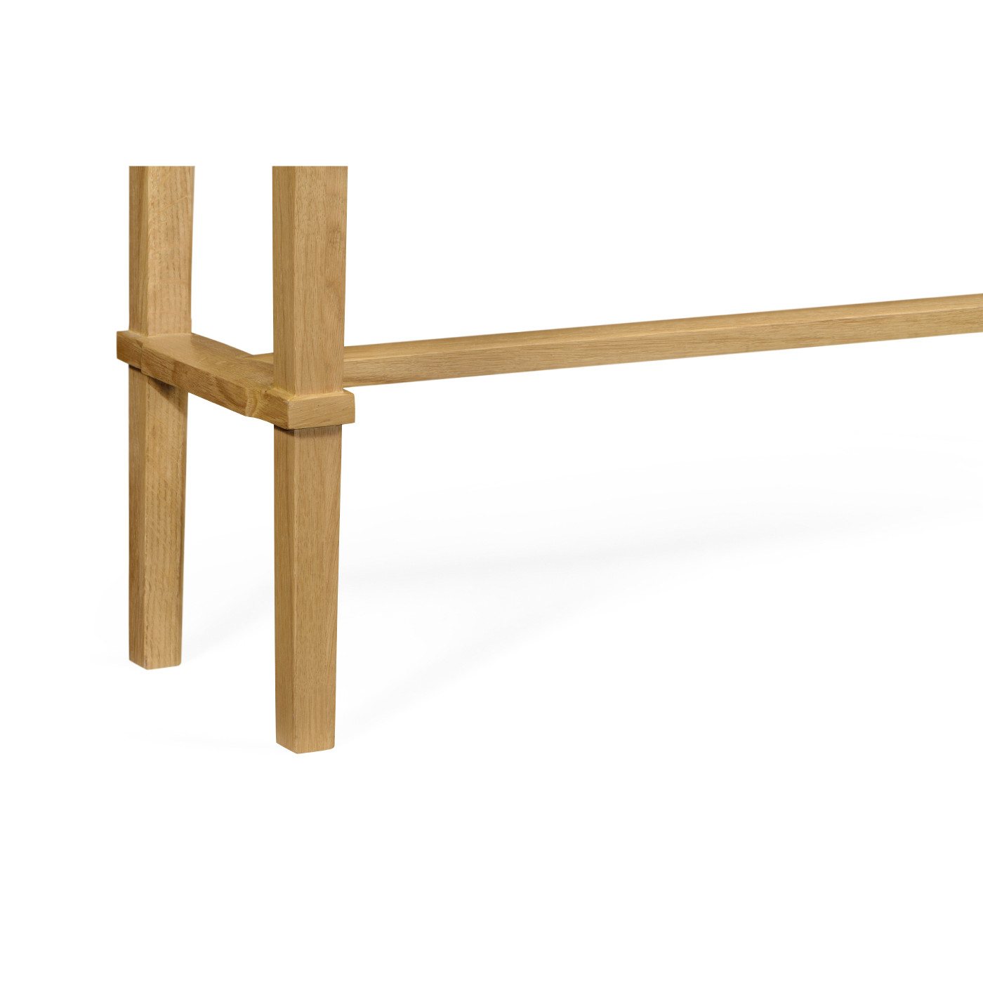 Architectural console table with drawers in leather