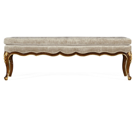 Bench with Gilt Carved Detailing