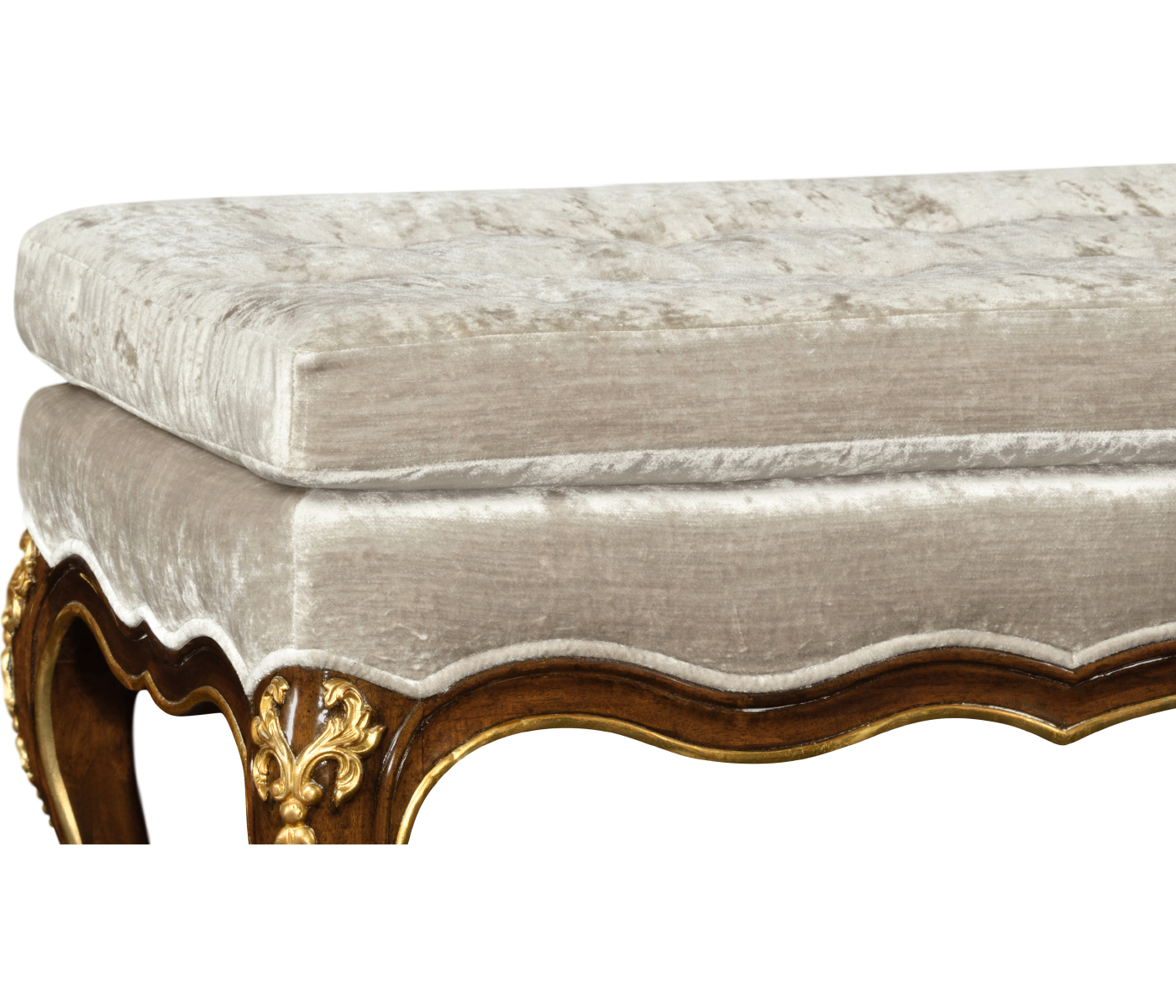 Bench with Gilt Carved Detailing
