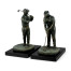 Pair of Dark Antique Bronze Golfer Bookends