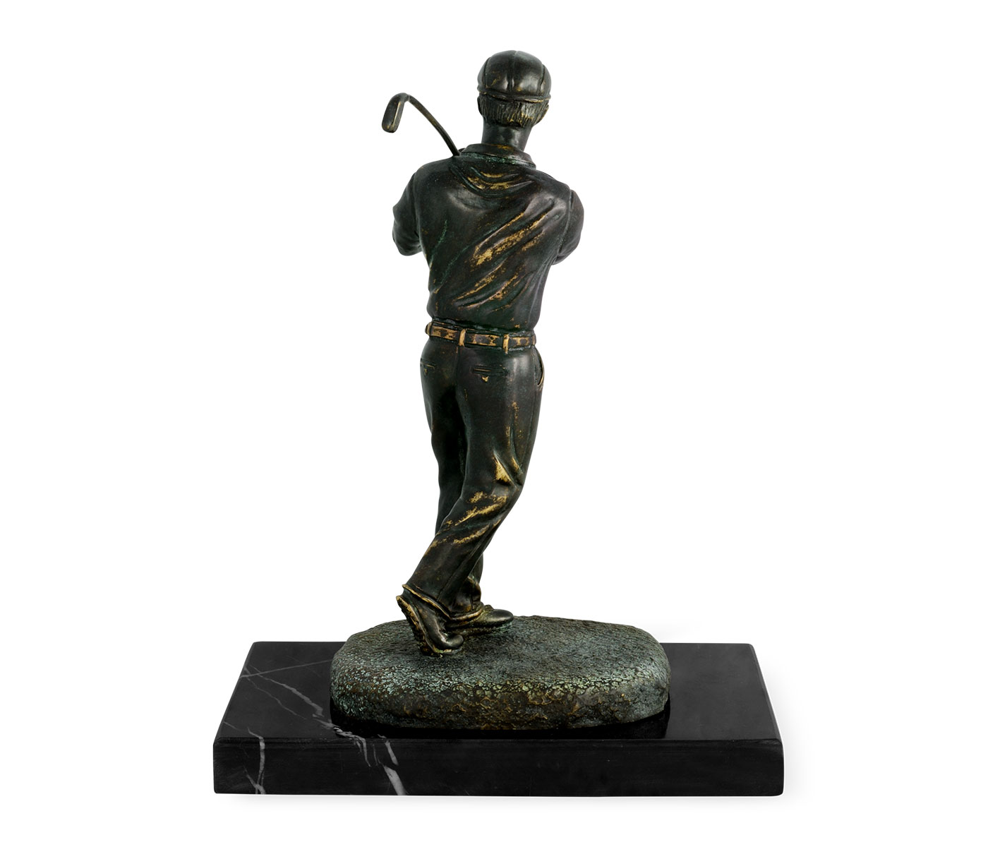 Pair of Dark Antique Bronze Golfer Bookends