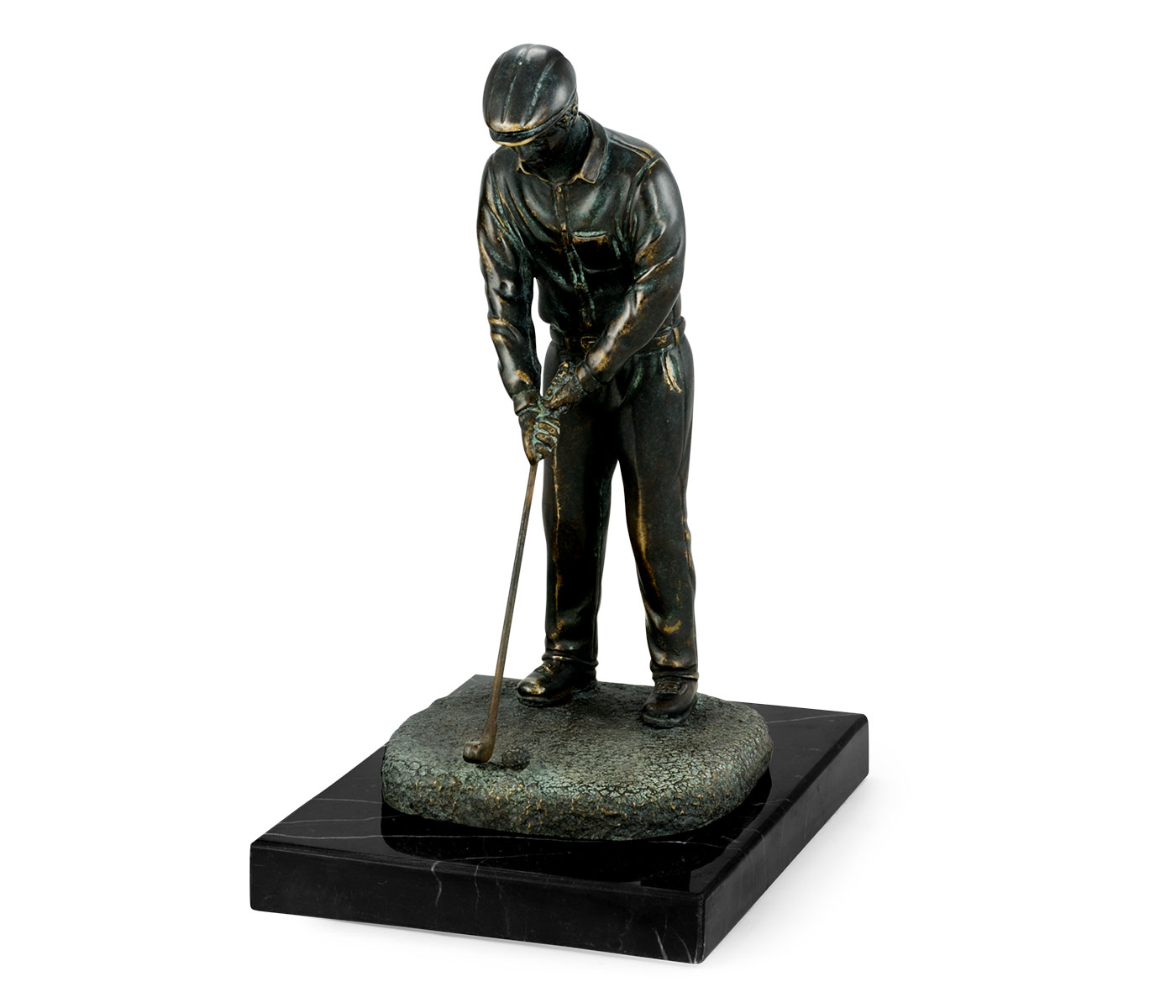 Pair of Dark Antique Bronze Golfer Bookends