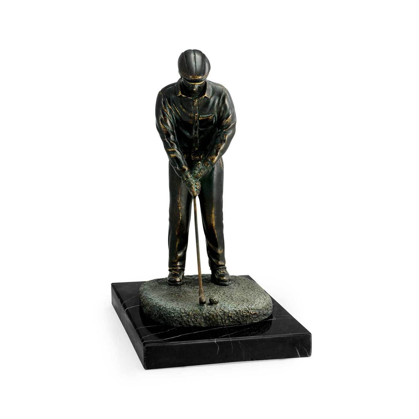 Pair of Dark Antique Bronze Golfer Bookends