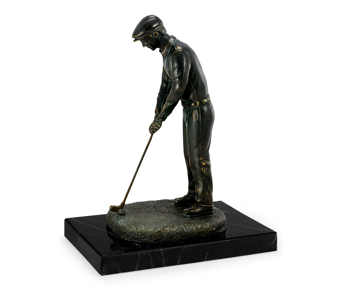 Pair of Dark Antique Bronze Golfer Bookends