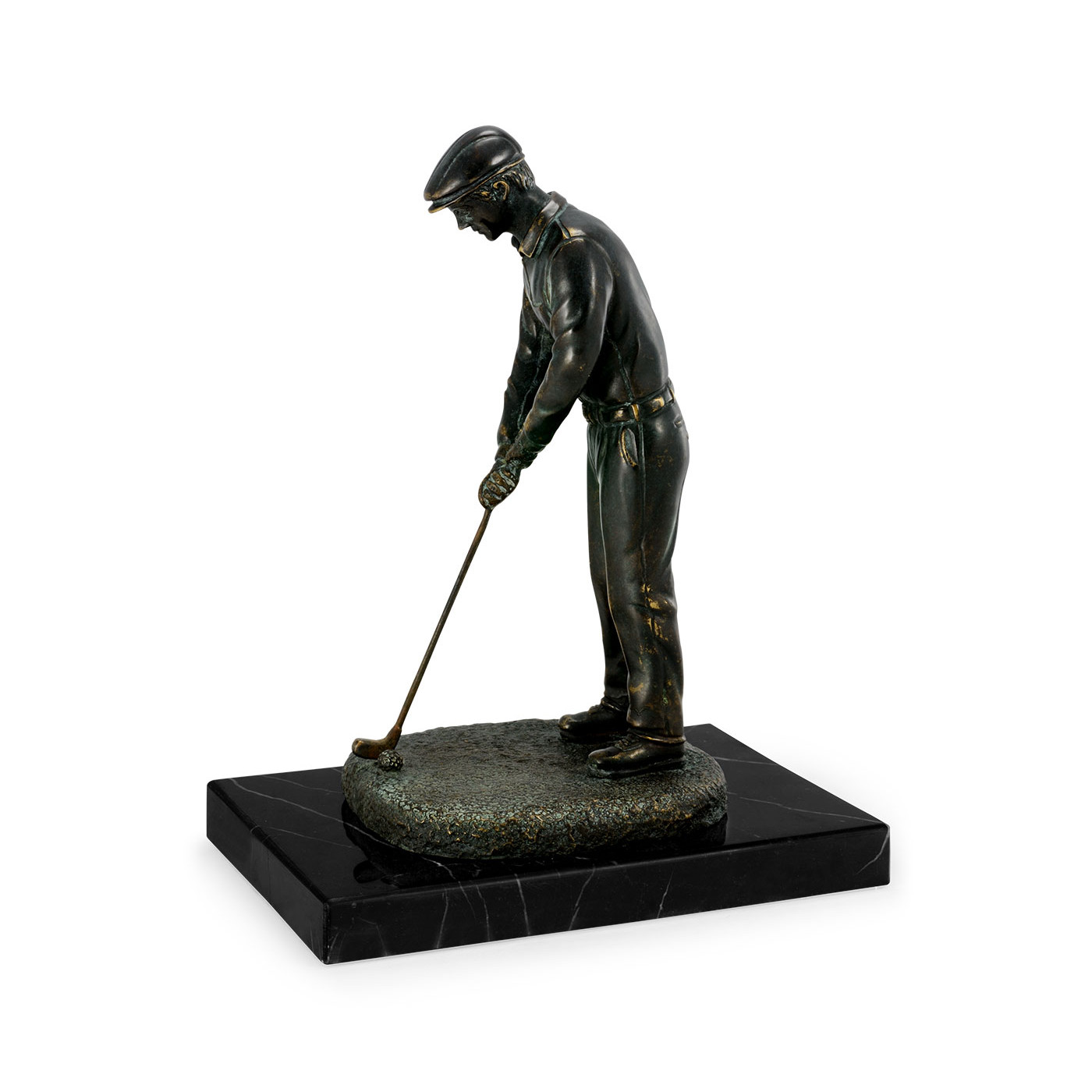 Pair of Dark Antique Bronze Golfer Bookends