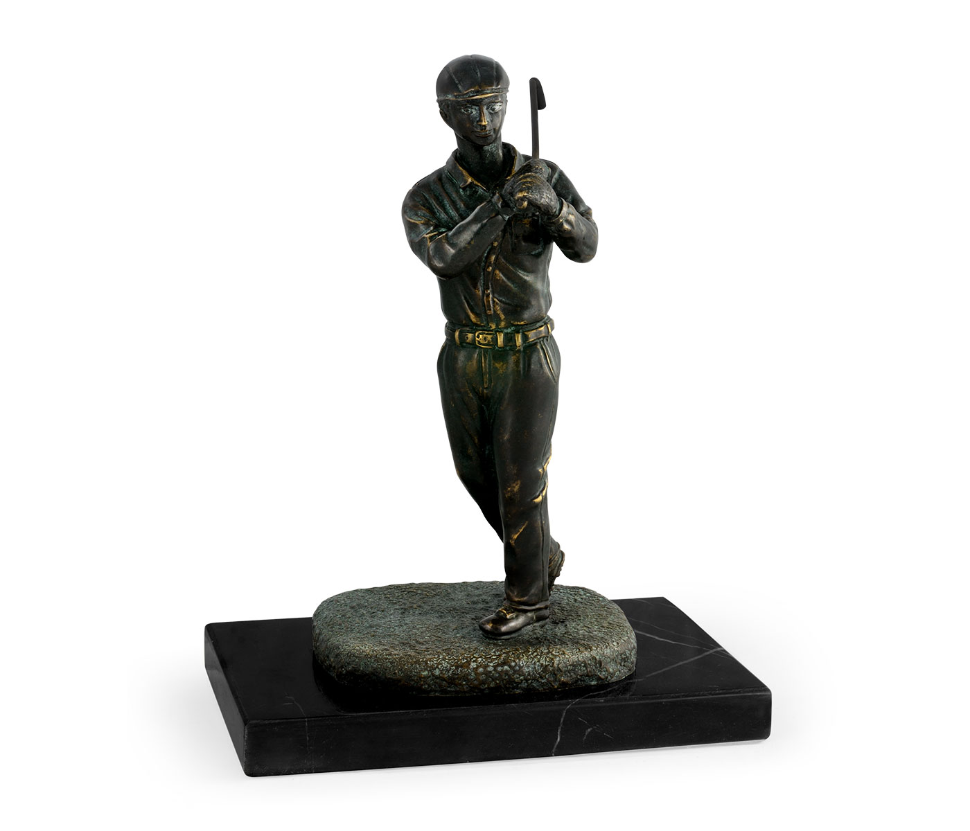 Pair of Dark Antique Bronze Golfer Bookends