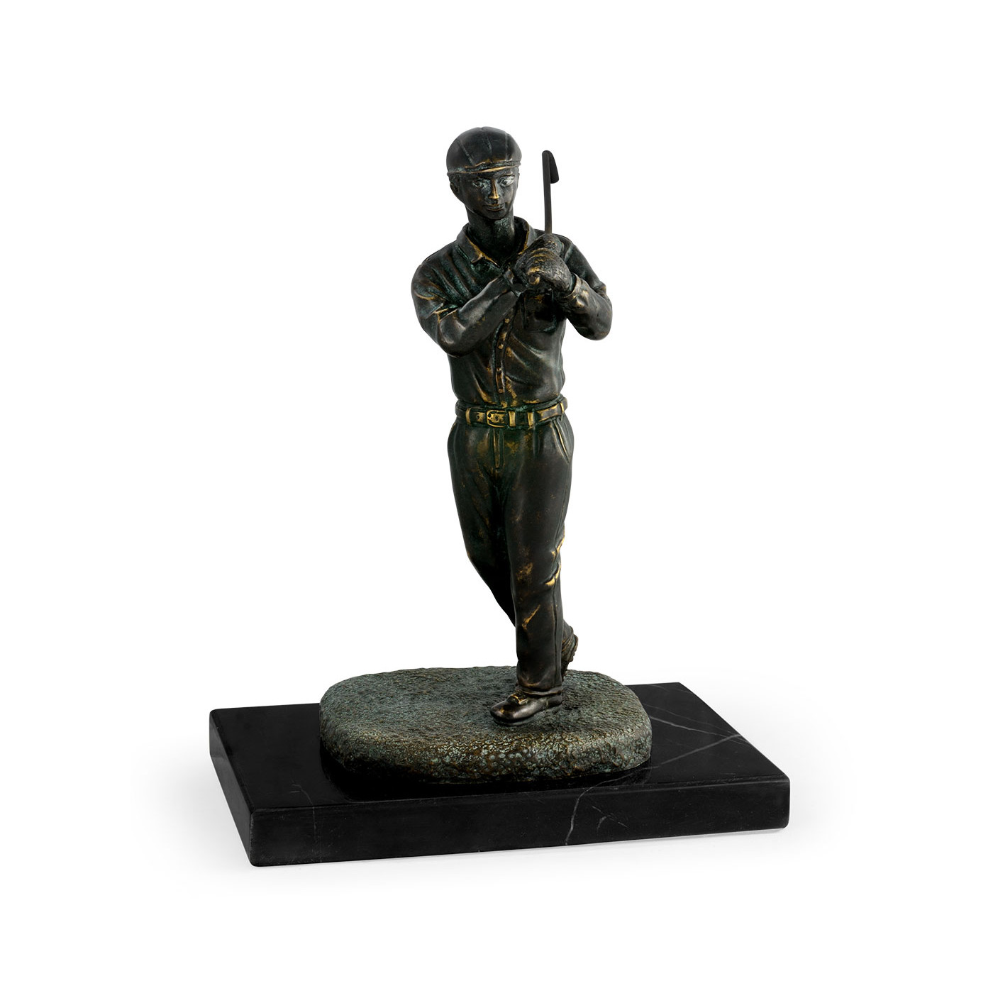 Pair of Dark Antique Bronze Golfer Bookends