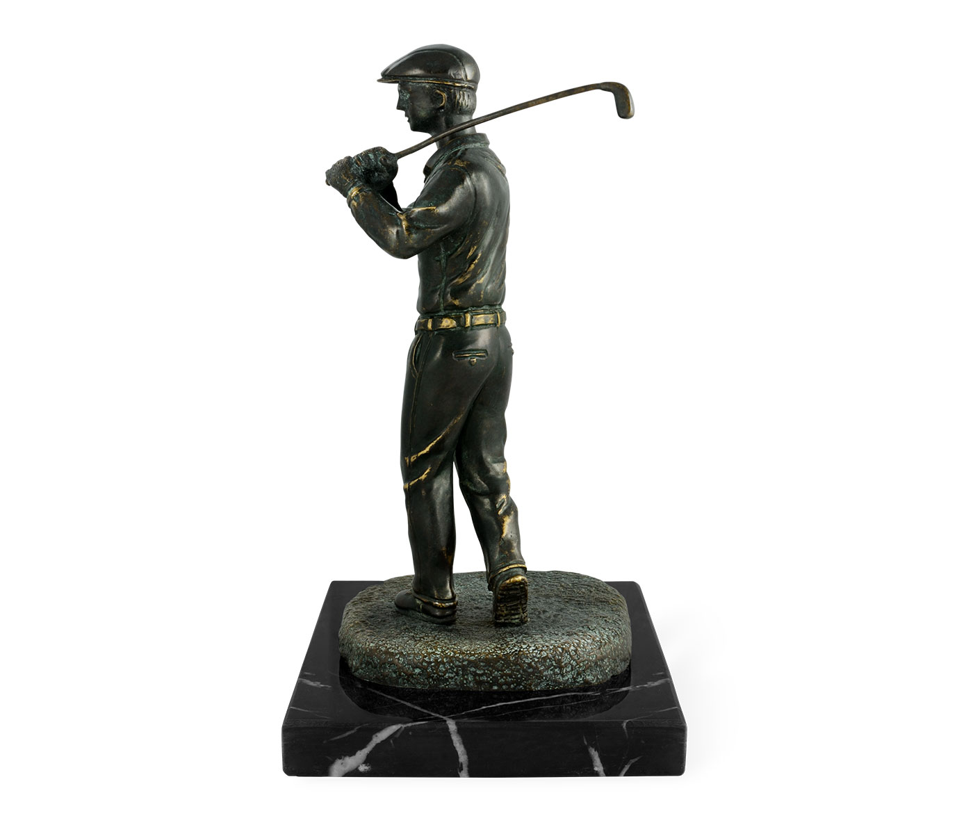 Pair of Dark Antique Bronze Golfer Bookends
