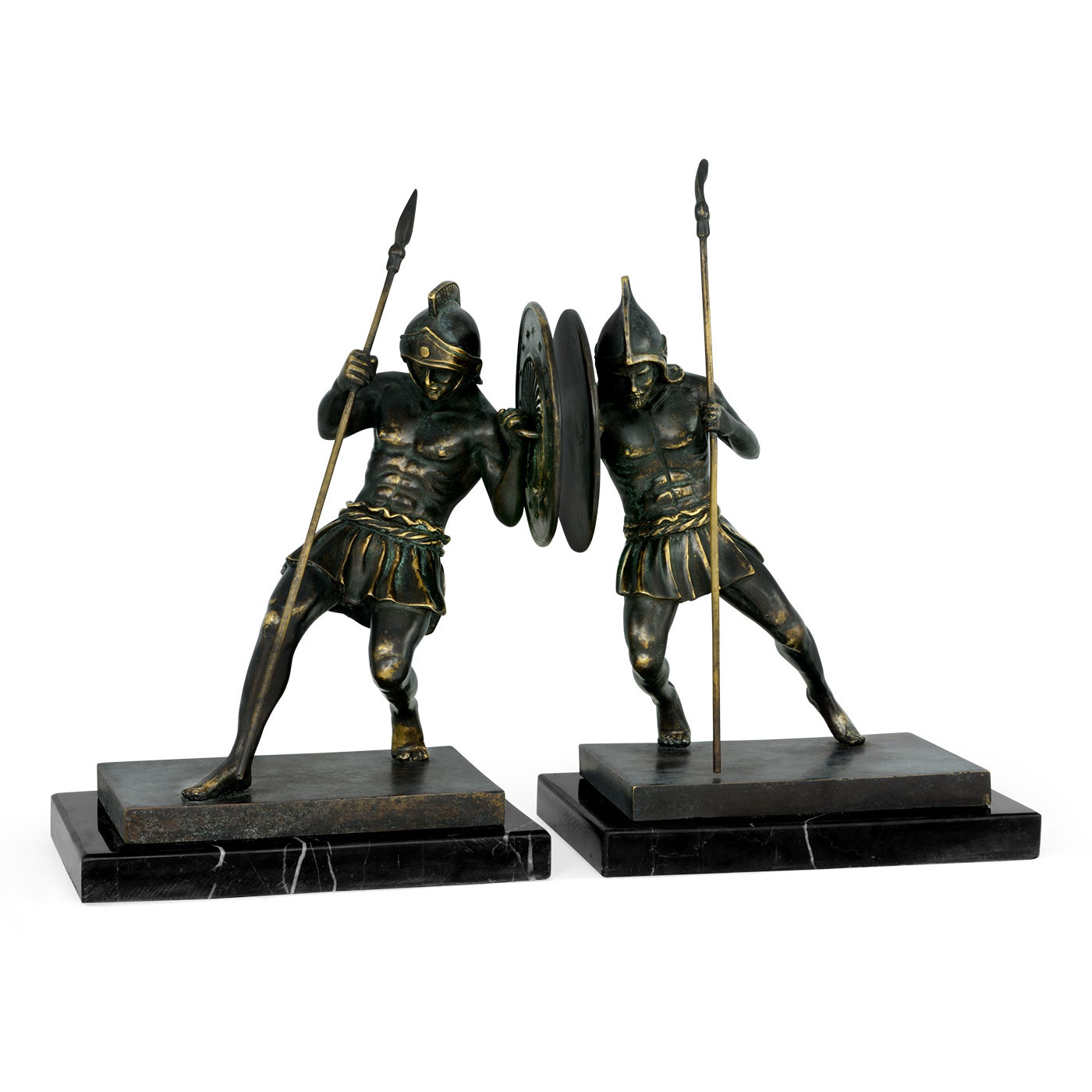 Pair of Dark Bronze Combatant Bookends