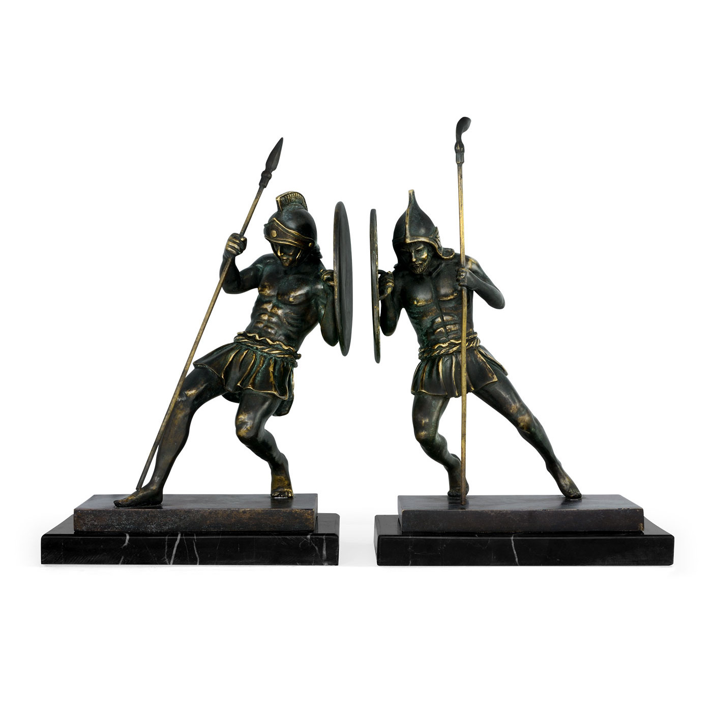 Pair of Dark Bronze Combatant Bookends
