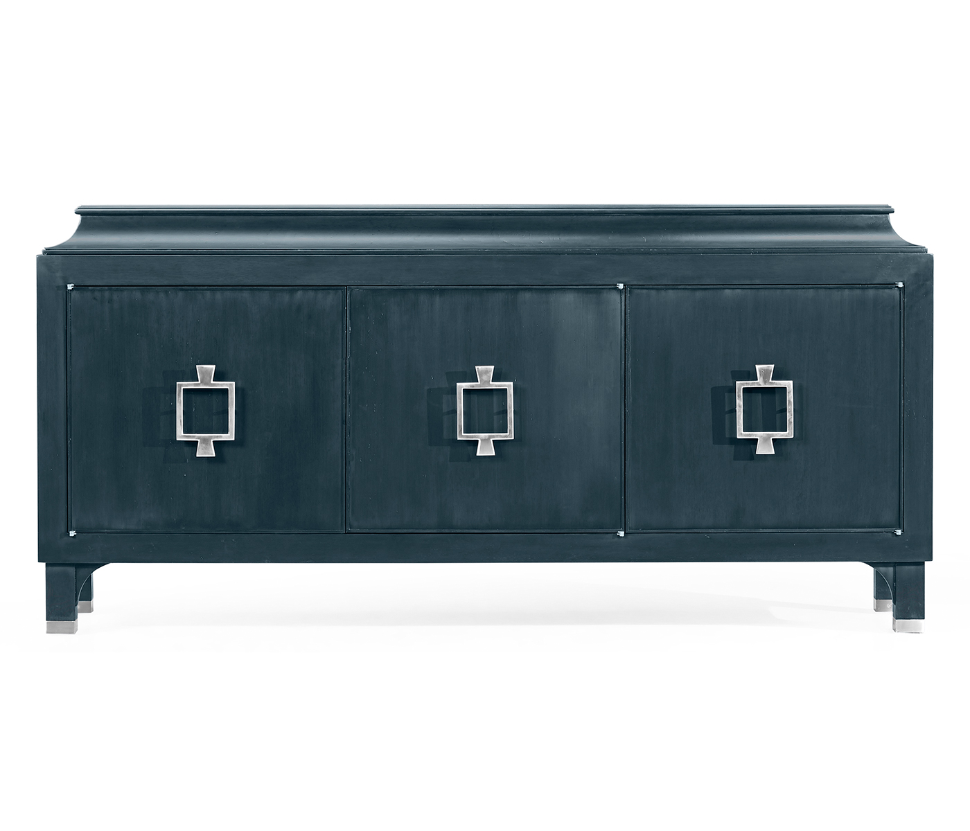 Antique Blue Oak Three-Door Buffet