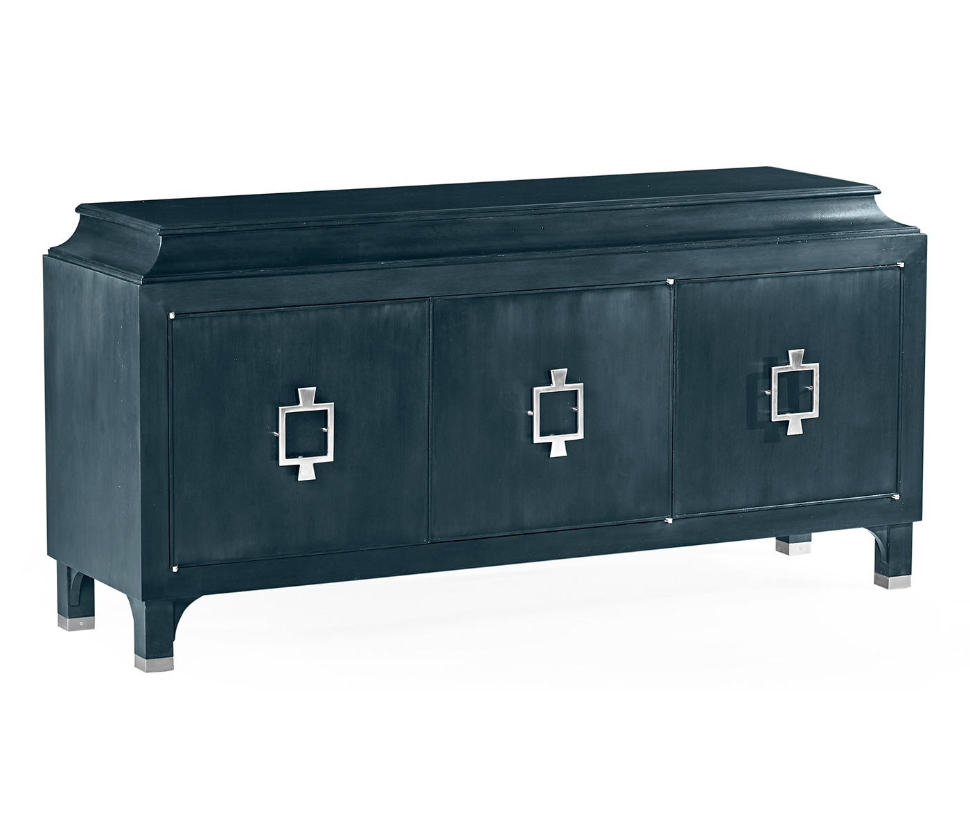 Antique Blue Oak Three-Door Buffet