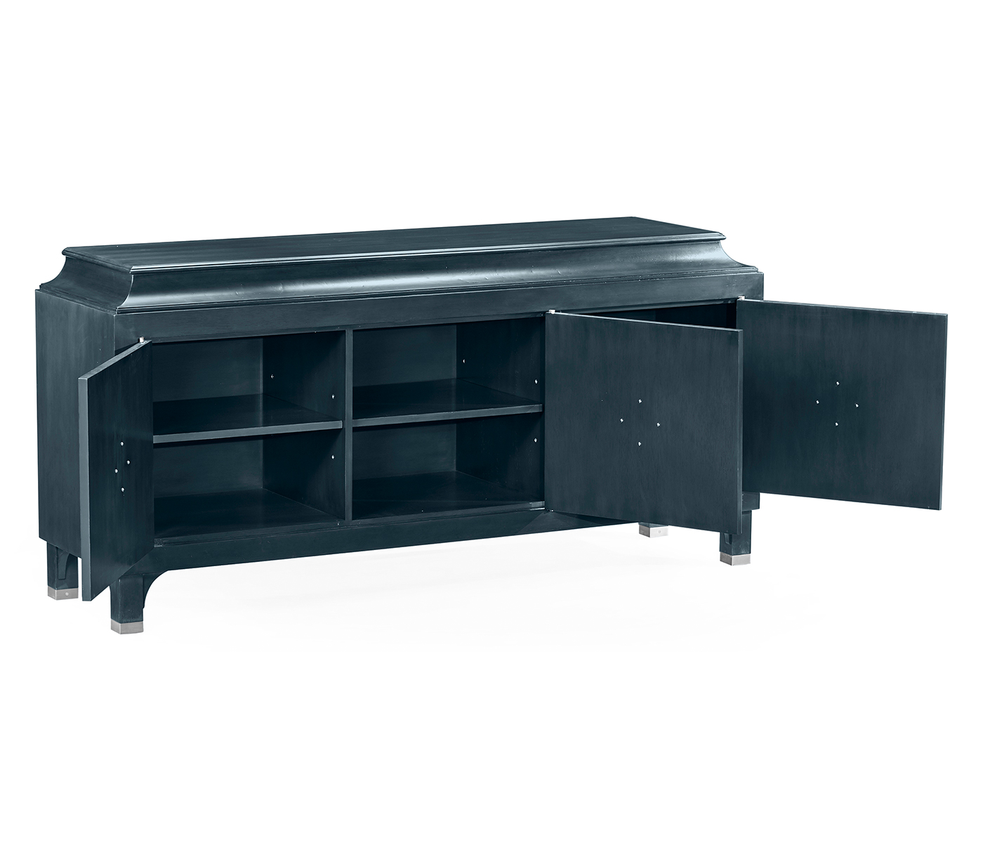 Antique Blue Oak Three-Door Buffet