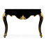 Black Laquered Console Table with White Marble Top