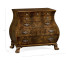 Brown mahogany bombe chest