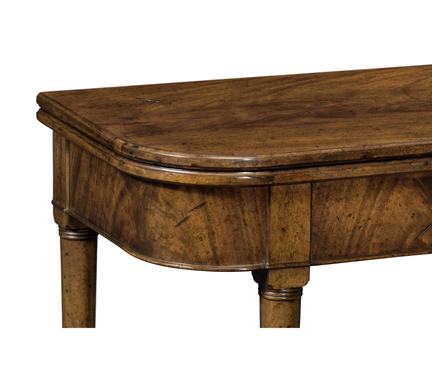 Brown mahogany lift top console table