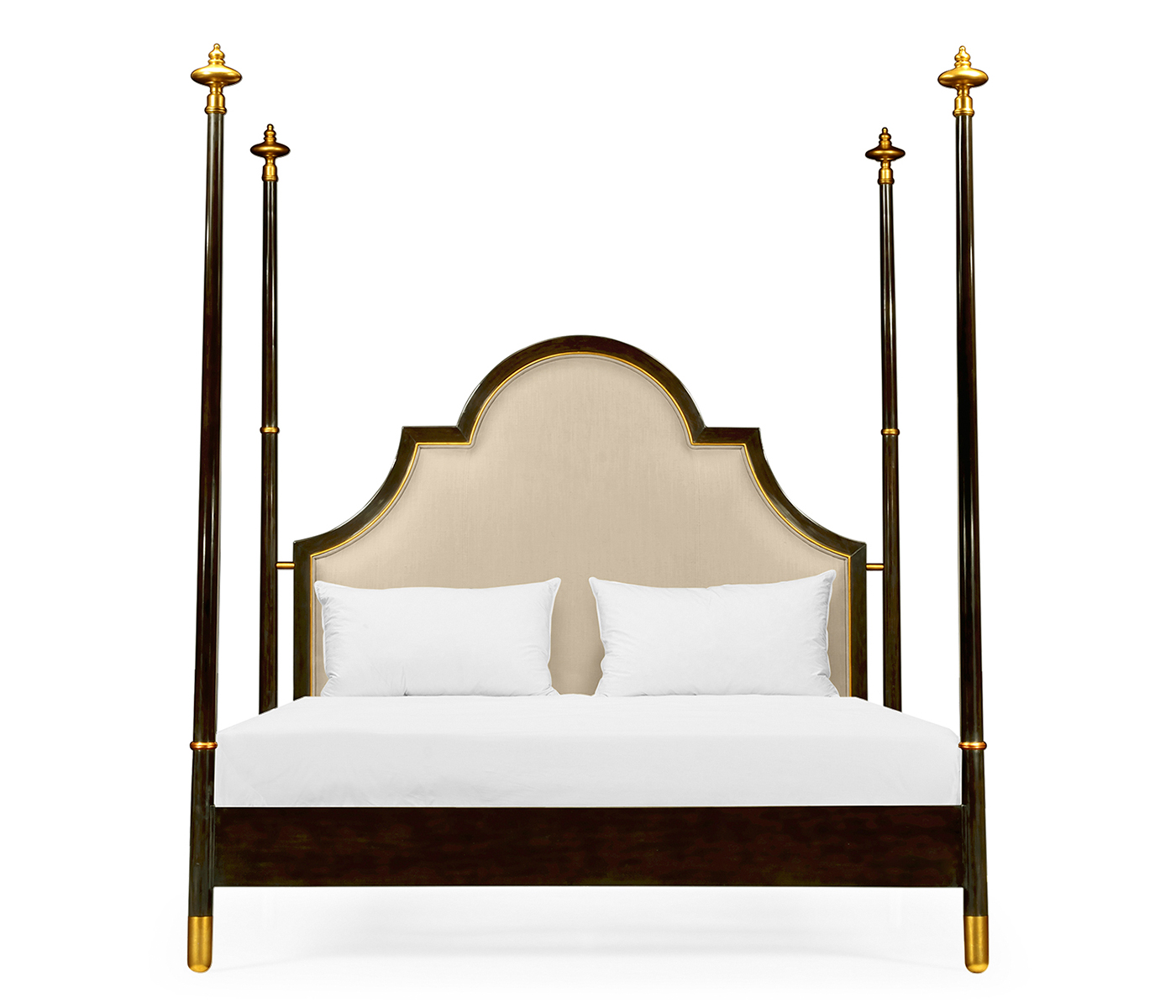 Four Poster Ebonised & Gilded UK King Bed