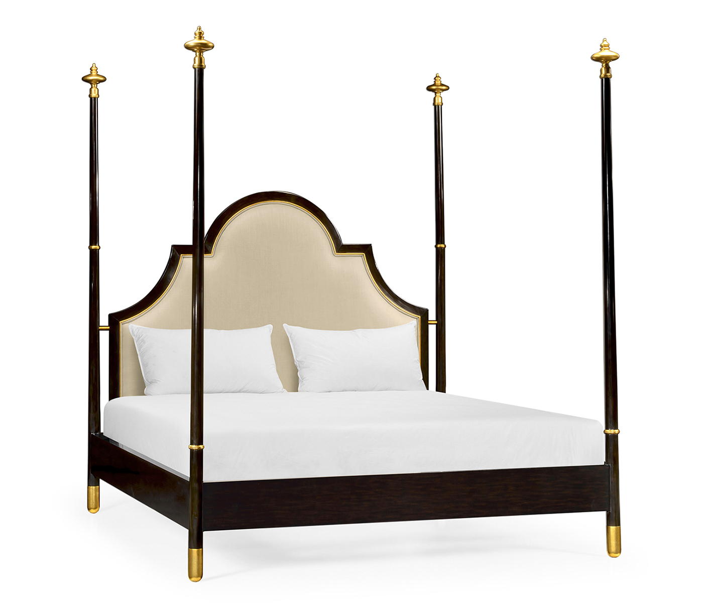 Four Poster Ebonised & Gilded UK King Bed