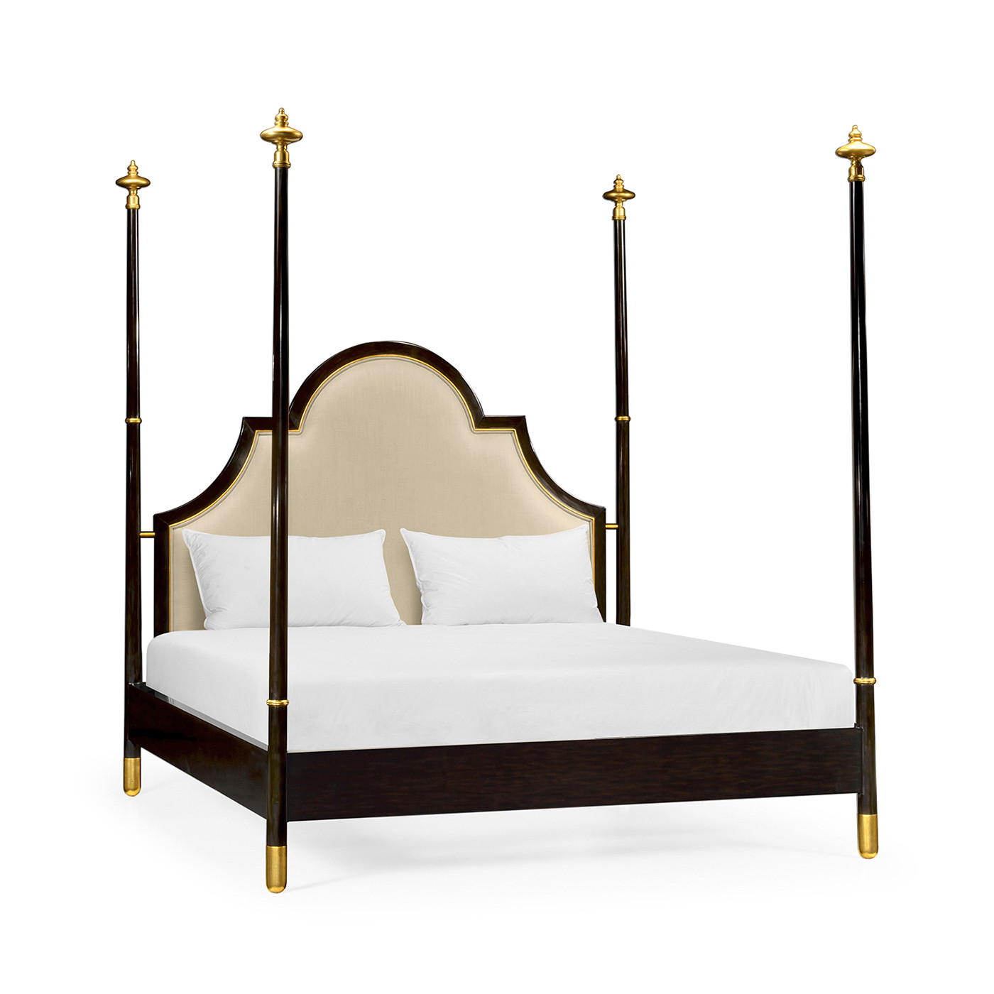 Four Poster Ebonised & Gilded UK King Bed