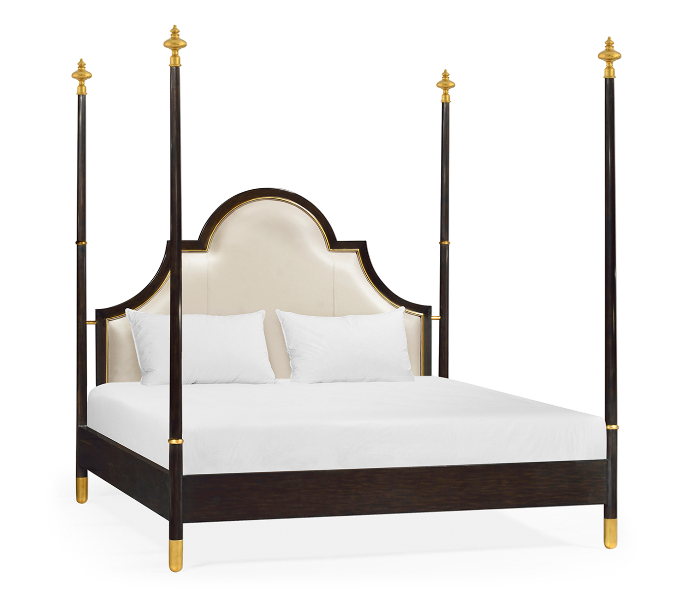 Four Poster Ebonised & Gilded UK King Bed