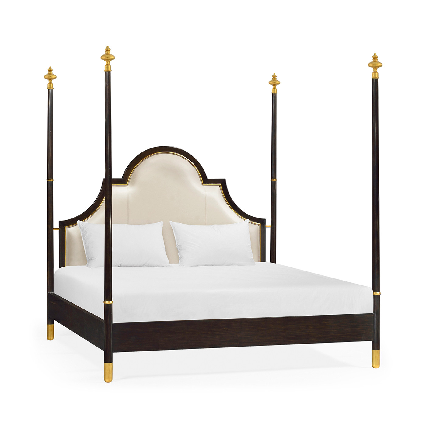 Four Poster Ebonised & Gilded UK King Bed