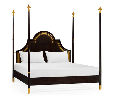 Four Poster Ebonised & Gilded UK King Bed