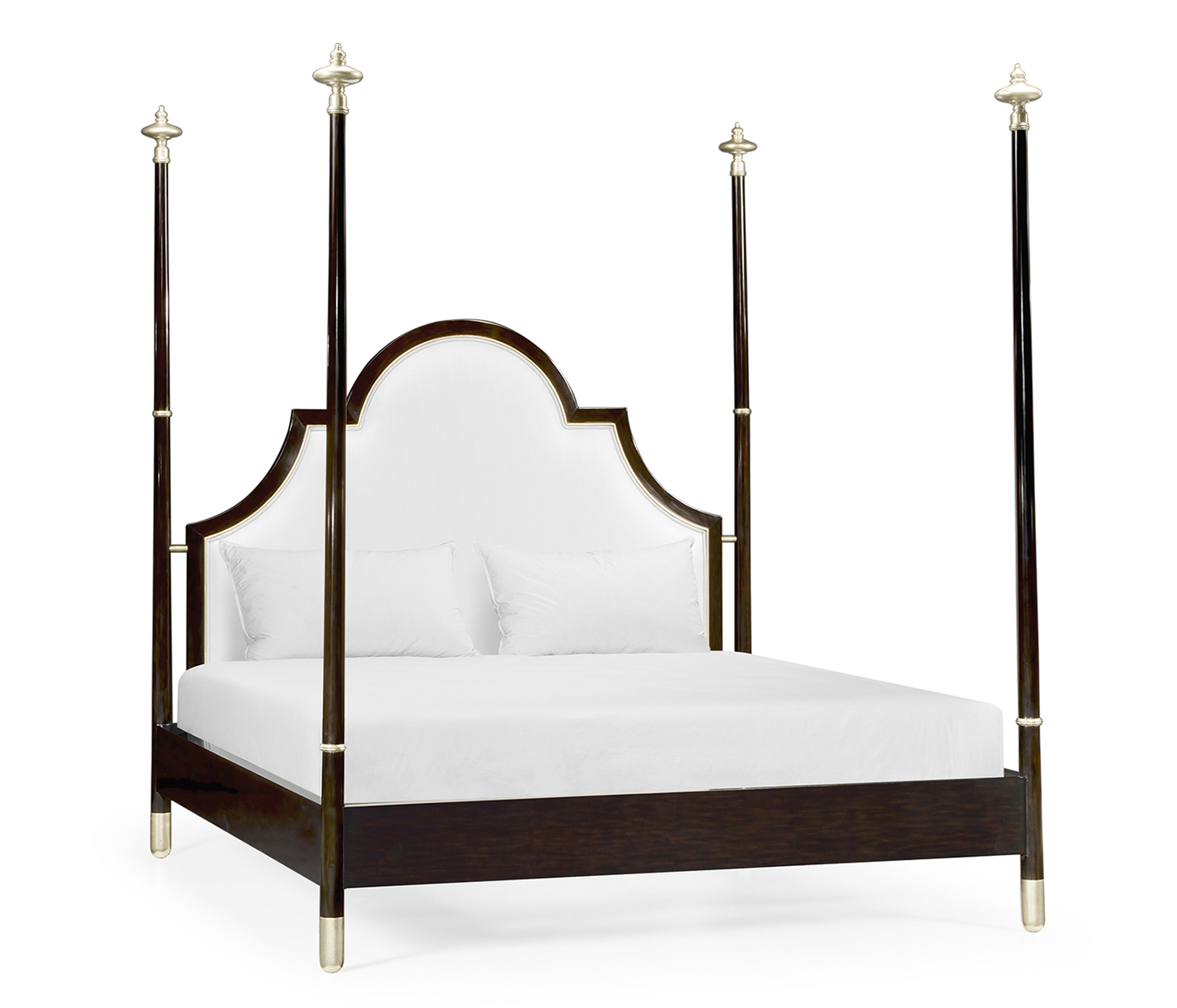 Four Poster Ebonised & Silver-Leaf UK King Bed