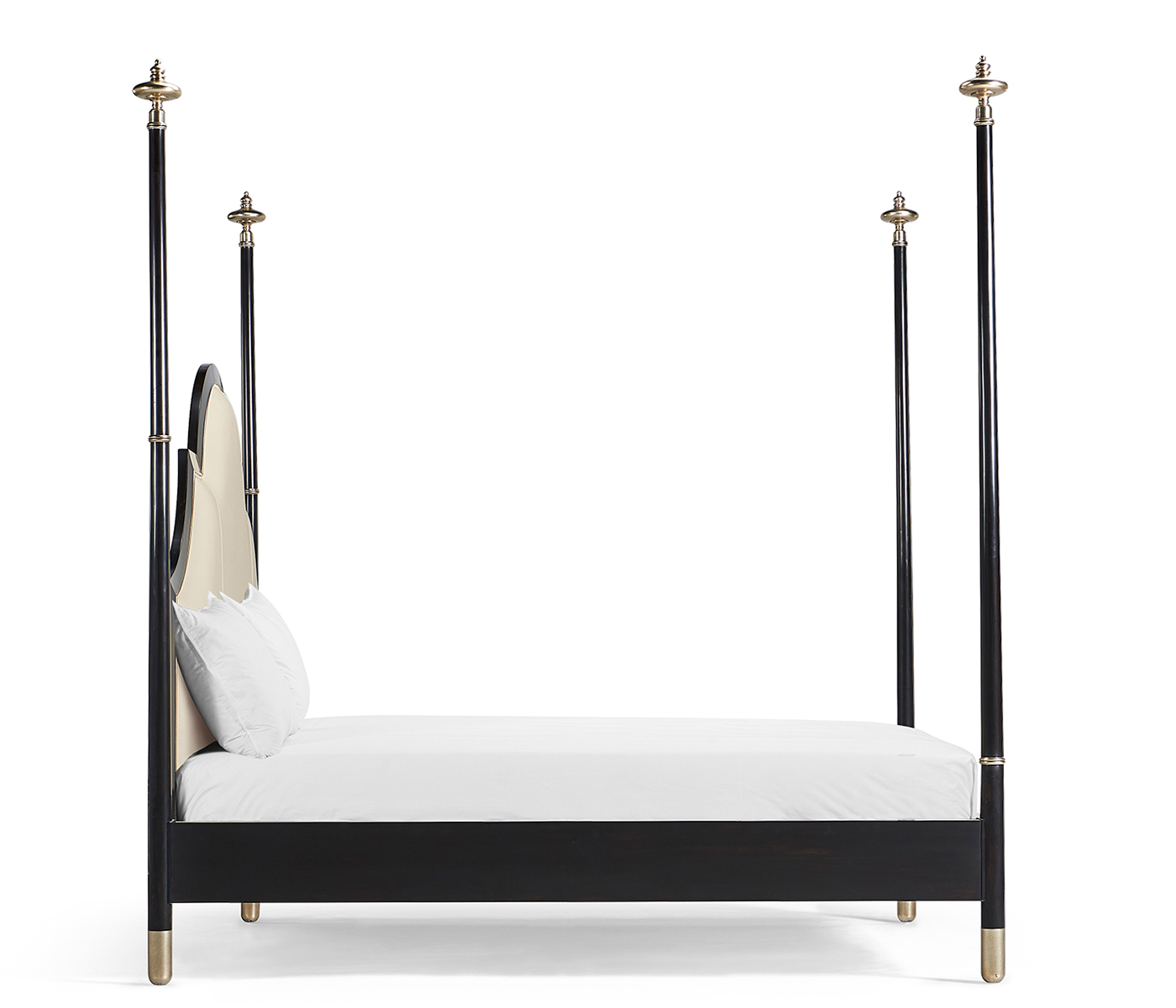 Four Poster Ebonised & Silver-Leaf UK King Bed