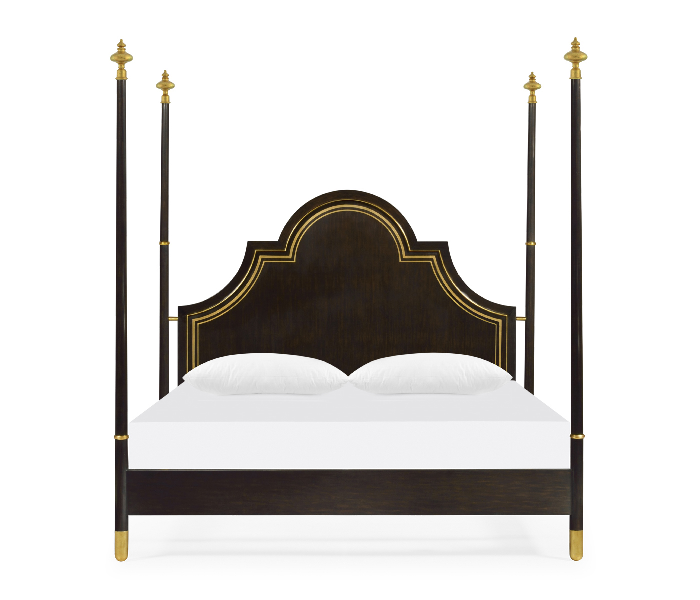 Four Poster Ebonised & Gilded US Queen Bed