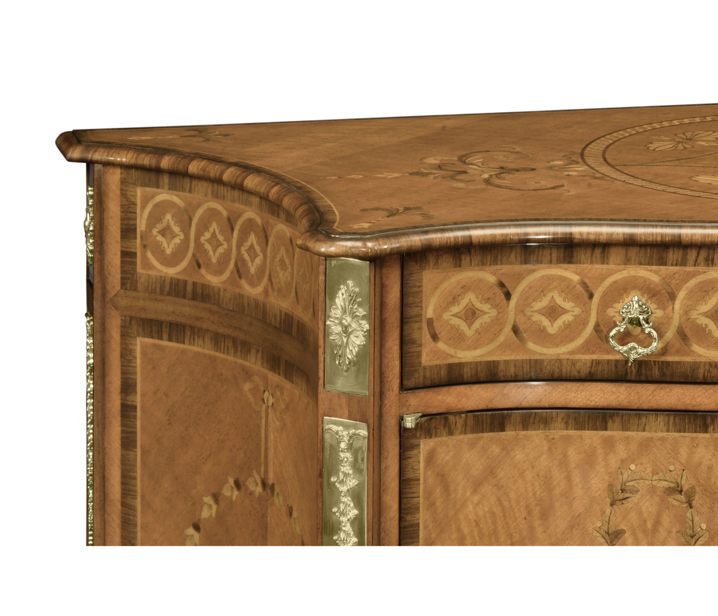 Chippendale Style Inlaid Cabinet Chest of Drawers