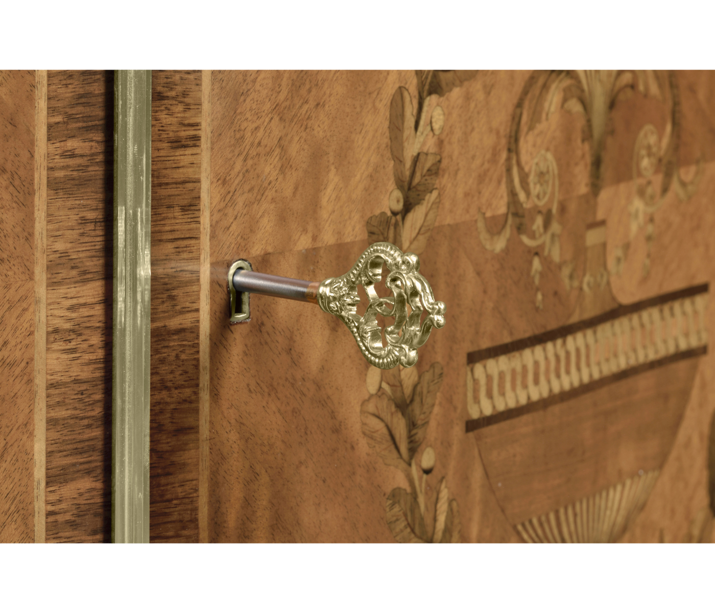 Chippendale Style Inlaid Cabinet Chest of Drawers