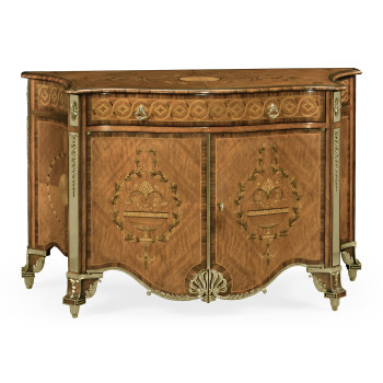 Chippendale Style Inlaid Cabinet Chest of Drawers