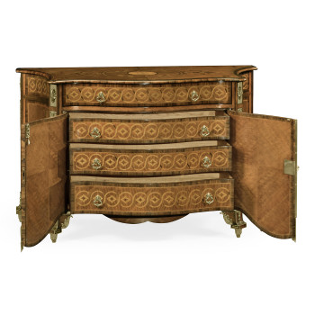 Chippendale Style Inlaid Cabinet Chest of Drawers