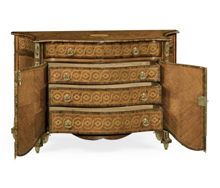 Chippendale Style Inlaid Cabinet Chest of Drawers
