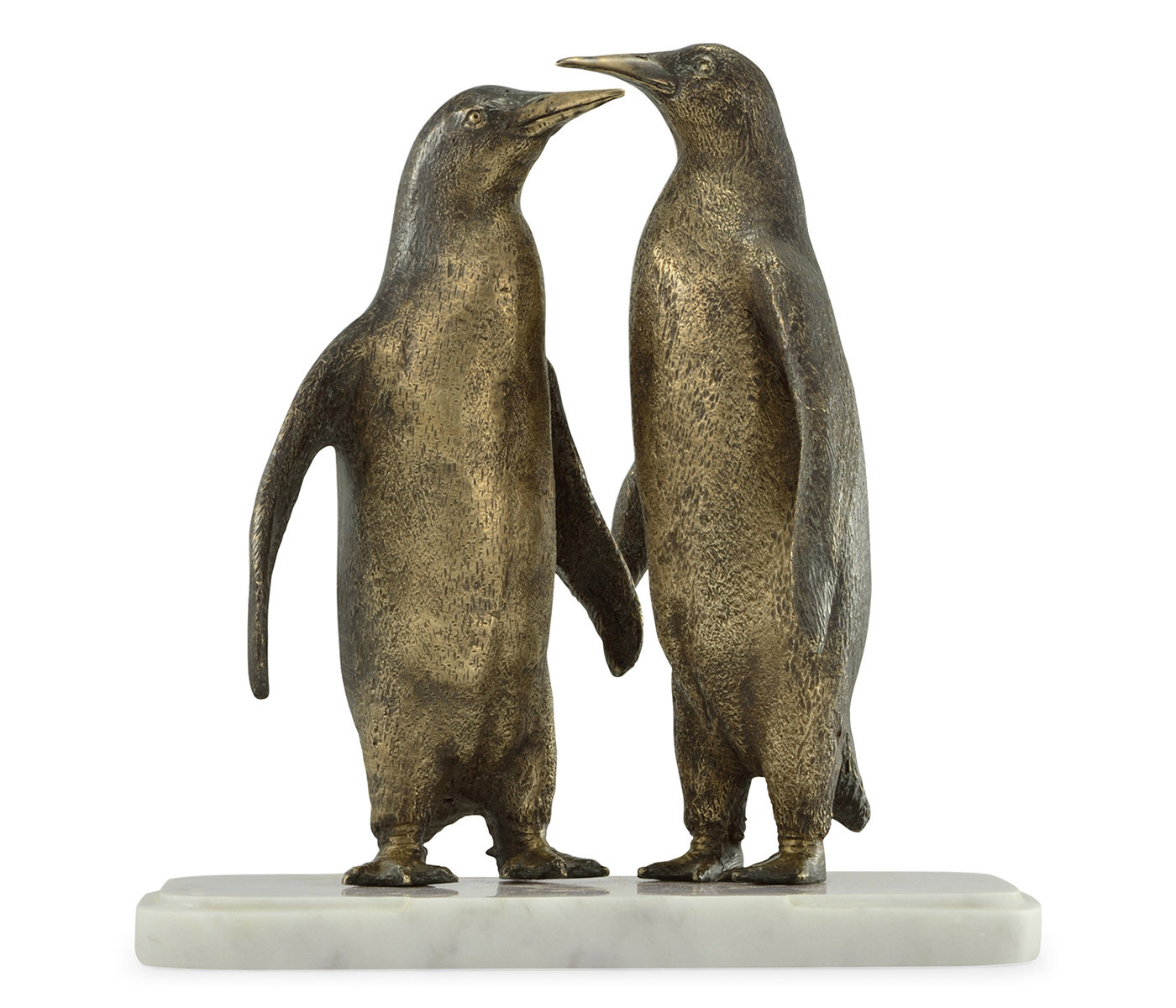 Anitque Dark Bronze Penguins