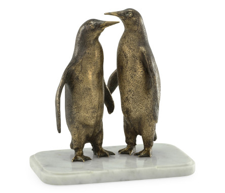 Anitque Dark Bronze Penguins