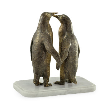 Anitque Dark Bronze Penguins