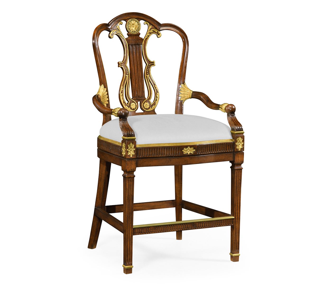 Buckingham Lyre Back Arm Bar Stool