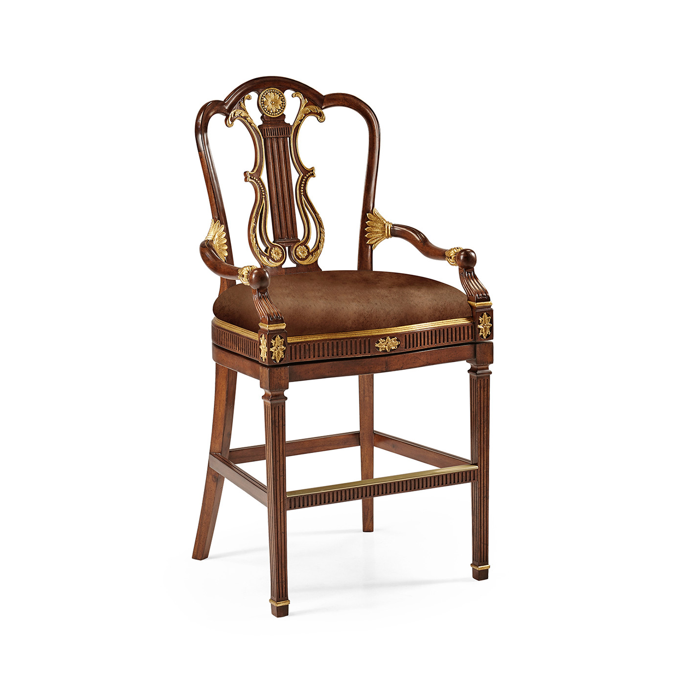 Buckingham Lyre Back Arm Bar Stool