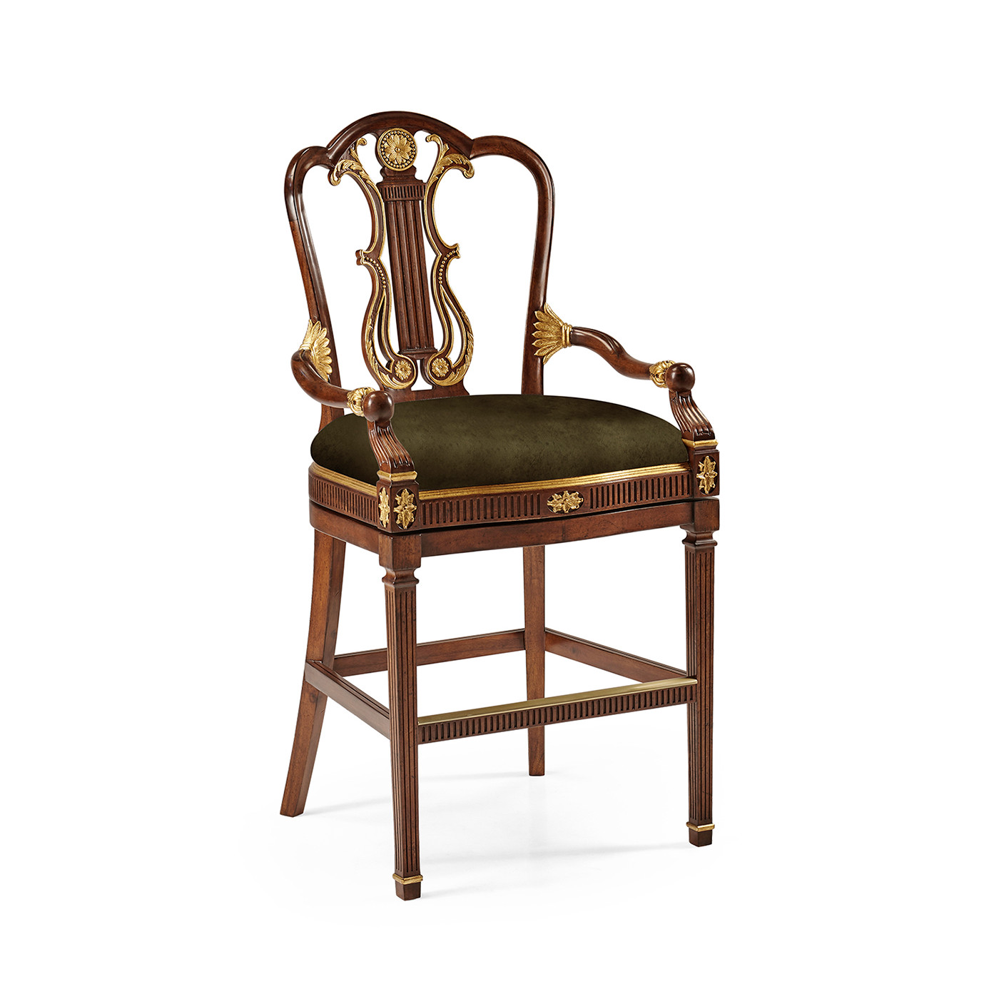 Buckingham Lyre Back Arm Bar Stool