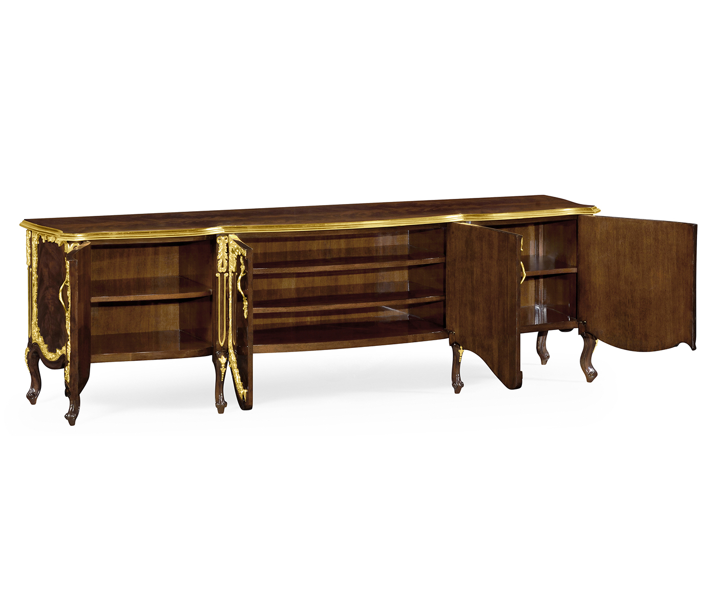 Low Mahogany & Gilded Entertainment Unit