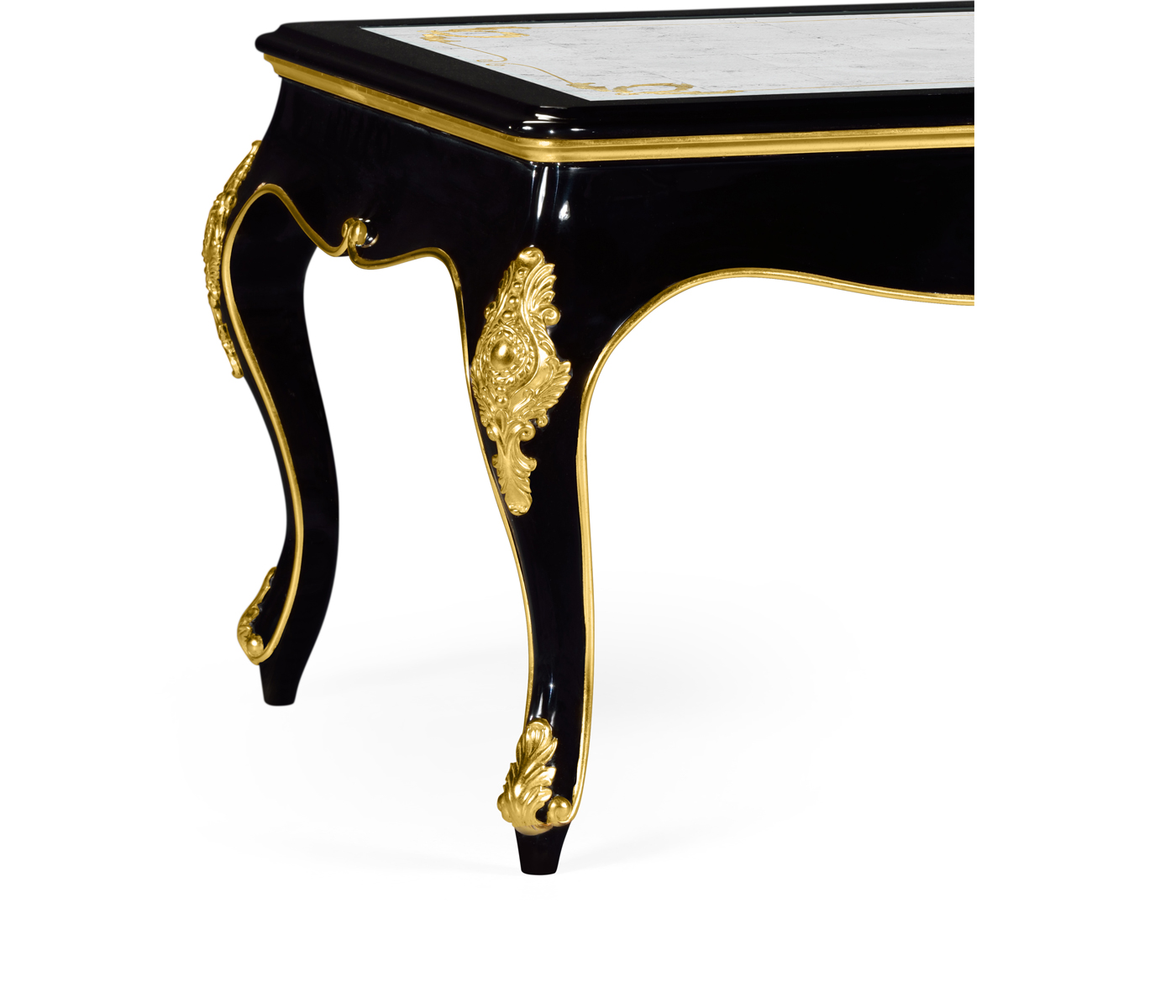 Black Coffee Table with Eglomise Glass