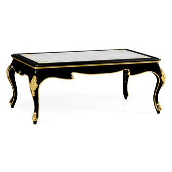 Black Coffee Table with Eglomise Glass