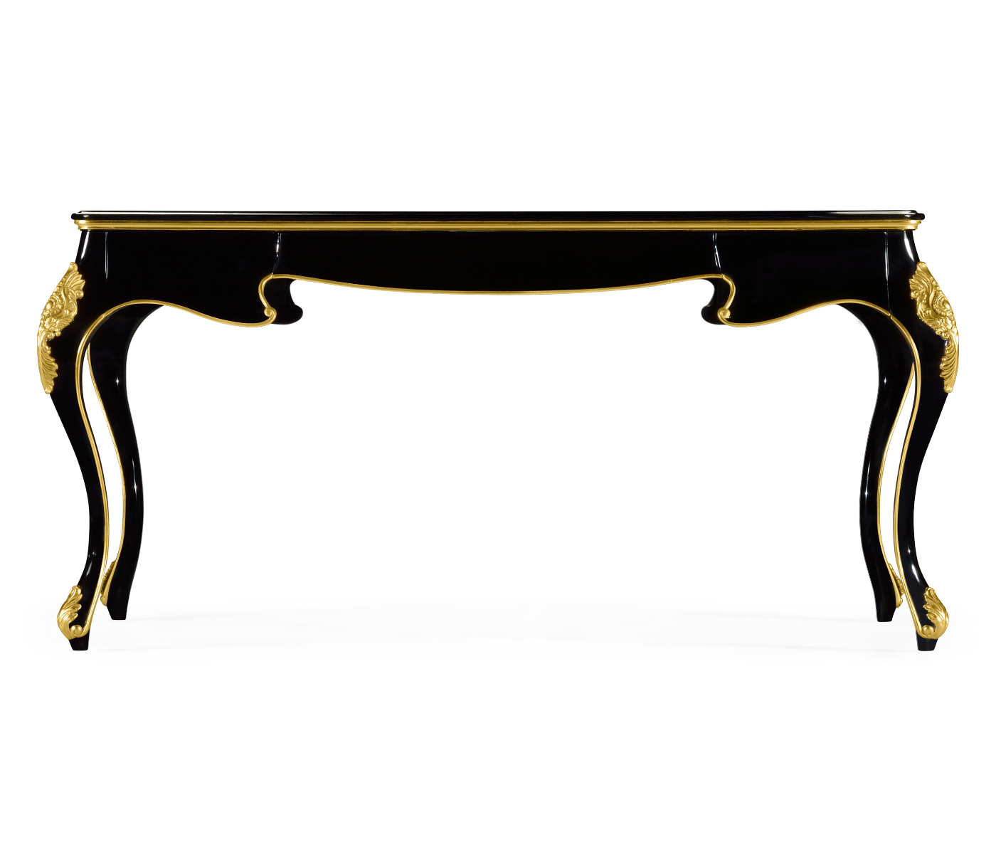 Black Writing Desk with Red Leather Top