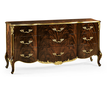 9 Drawer Triple Dresser Brown Mahogany