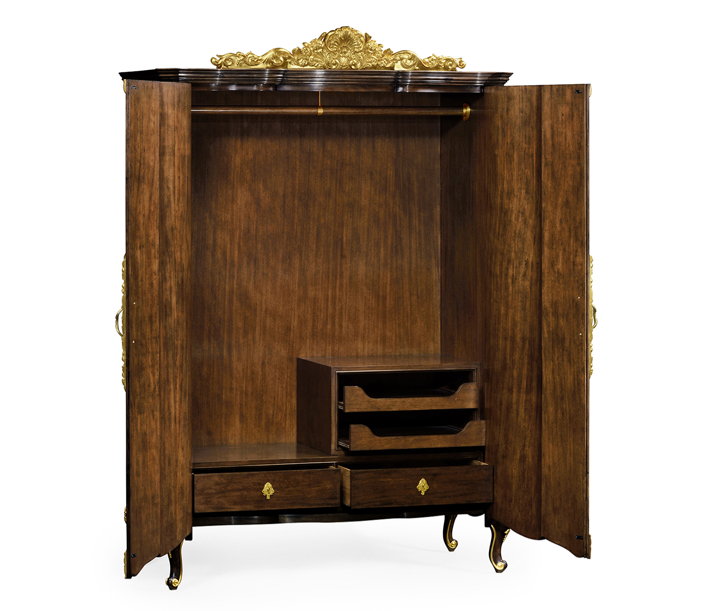 Mahogany & Gilded Carved Armoire