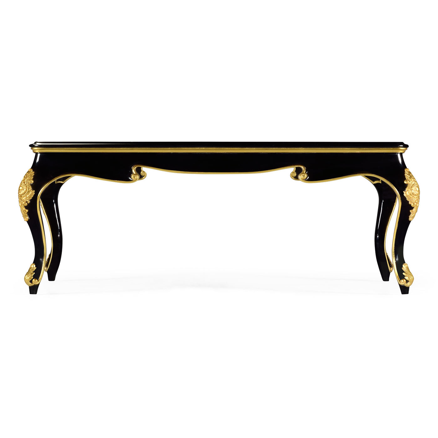 Black Square Coffee Table with Eglomise Glass Top
