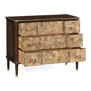 Chest of Drawers with Eggshell Inlay & Brass Details